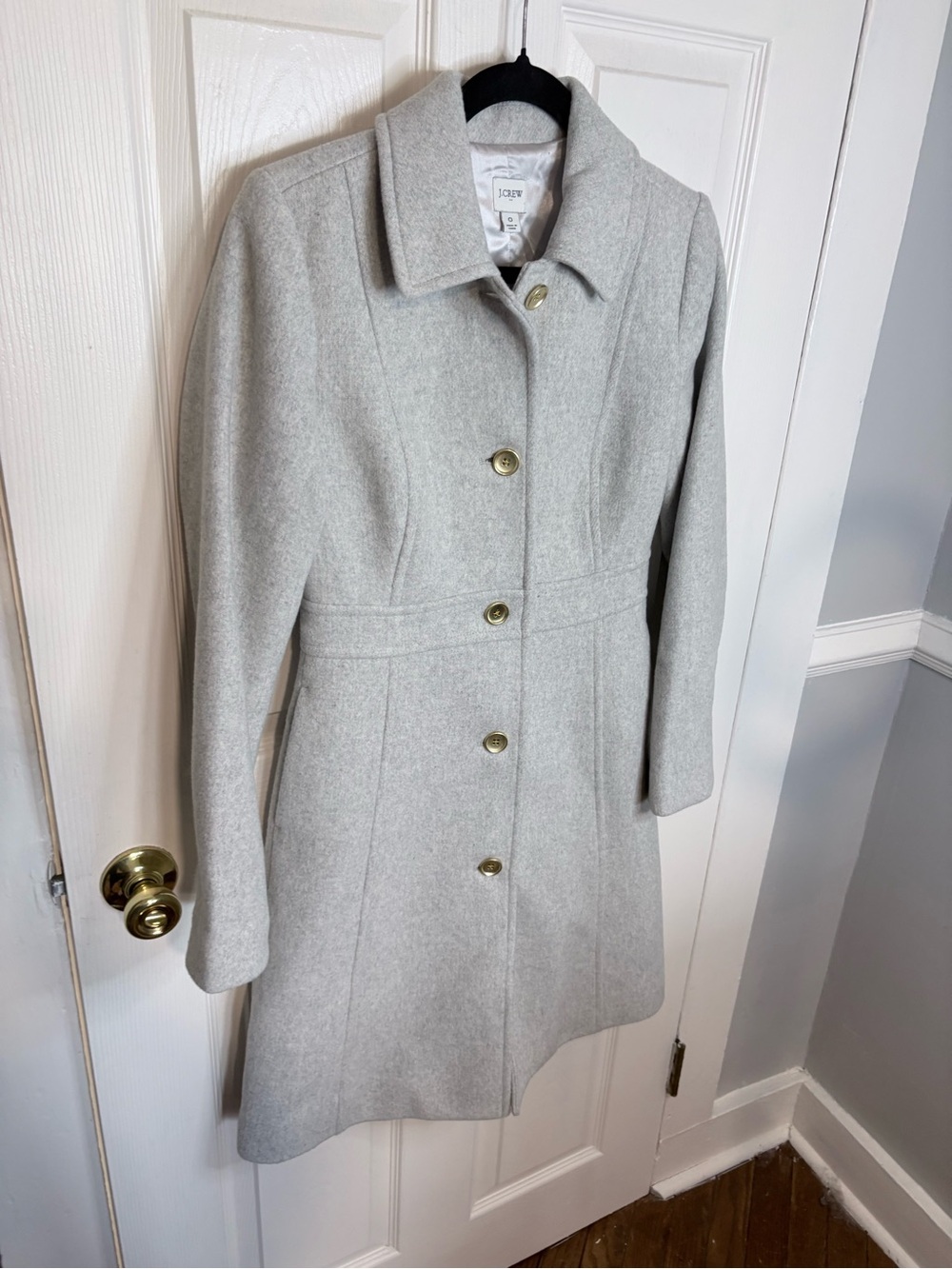 J.Crew Factory Lady Day Wool Blend Coat Heather Dusk Grey Size 0 - Picture 3 of 12